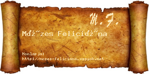 Mózes Feliciána névjegykártya